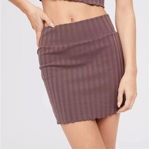 Offline by Aerie Brown Ribbed Knit Skirt size small